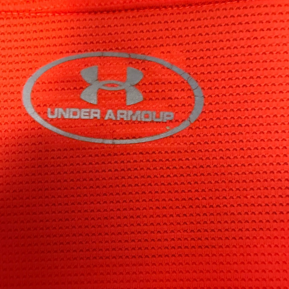 Under Armour Mens 3XL HeatGear Long Sleeve Running Shirt Neon Orange Training - Picture 8 of 8